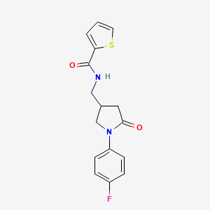 N-((1-(4-fluorophenyl)-5-oxopyrrolidin-3-yl)methyl)thiophene-2-carboxamide