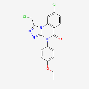 molecular formula C18H14Cl2N4O2 B2740119 8-chloro-1-(chloromethyl)-4-(4-ethoxyphenyl)-4H,5H-[1,2,4]triazolo[4,3-a]quinazolin-5-one CAS No. 855715-16-1
