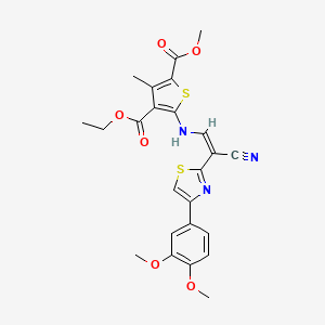 (Z)-4-ethyl 2-methyl 5-((2-cyano-2-(4-(3,4-dimethoxyphenyl)thiazol-2-yl)vinyl)amino)-3-methylthiophene-2,4-dicarboxylate