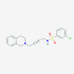 molecular formula C19H19ClN2O2S B2740131 3-chloro-N-(4-(3,4-dihydroisoquinolin-2(1H)-yl)but-2-yn-1-yl)benzenesulfonamide CAS No. 1351653-20-7