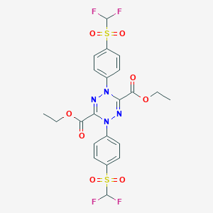 molecular formula C22H20F4N4O8S2 B274014 Diethyl 1,4-bis[4-(difluoromethylsulfonyl)phenyl]-1,2,4,5-tetrazine-3,6-dicarboxylate 