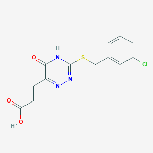 3-(3-((3-Chlorobenzyl)thio)-5-oxo-4,5-dihydro-1,2,4-triazin-6-yl)propanoic acid