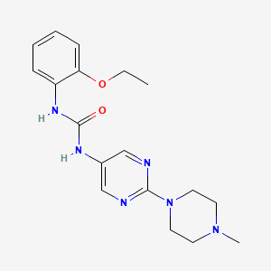 molecular formula C18H24N6O2 B2740146 1-(2-Ethoxyphenyl)-3-(2-(4-methylpiperazin-1-yl)pyrimidin-5-yl)urea CAS No. 1396846-14-2