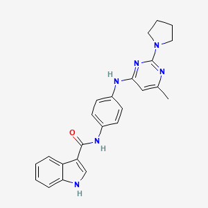 N-(4-((6-methyl-2-(pyrrolidin-1-yl)pyrimidin-4-yl)amino)phenyl)-1H-indole-3-carboxamide