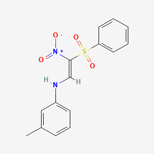 N-[(E)-2-(benzenesulfonyl)-2-nitroethenyl]-3-methylaniline