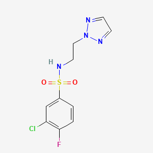 N-(2-(2H-1,2,3-triazol-2-yl)ethyl)-3-chloro-4-fluorobenzenesulfonamide