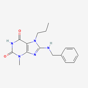 molecular formula C16H19N5O2 B2740154 8-(Benzylamino)-3-methyl-7-propylpurine-2,6-dione CAS No. 313554-10-8