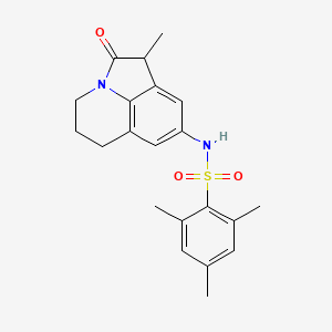 molecular formula C21H24N2O3S B2740155 2,4,6-trimethyl-N-(1-methyl-2-oxo-2,4,5,6-tetrahydro-1H-pyrrolo[3,2,1-ij]quinolin-8-yl)benzenesulfonamide CAS No. 898454-61-0