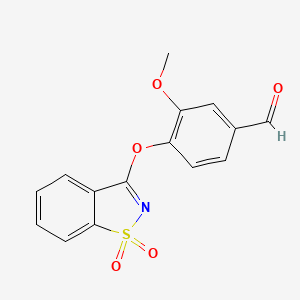 4-[(1,1-Dioxido-1,2-benzothiazol-3-yl)oxy]-3-methoxybenzaldehyde