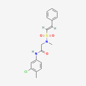 molecular formula C18H19ClN2O3S B2740171 N-(3-氯-4-甲基苯基)-2-[甲基-[(E)-2-苯乙烯基]磺酰氨基]乙酰胺 CAS No. 930669-13-9