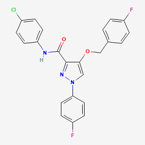 molecular formula C23H16ClF2N3O2 B2740181 N-(4-氯苯基)-4-((4-氟苯甲基)氧基)-1-(4-氟苯基)-1H-吡唑-3-羧酰胺 CAS No. 1208450-58-1