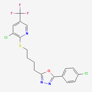 3-Chloro-2-({4-[5-(4-chlorophenyl)-1,3,4-oxadiazol-2-yl]butyl}sulfanyl)-5-(trifluoromethyl)pyridine