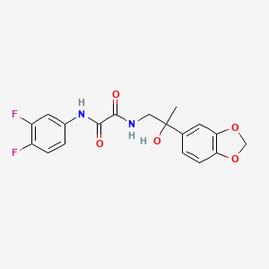 molecular formula C18H16F2N2O5 B2740198 N1-(2-(benzo[d][1,3]dioxol-5-yl)-2-hydroxypropyl)-N2-(3,4-difluorophenyl)oxalamide CAS No. 1396774-00-7