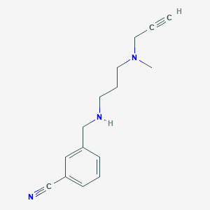 molecular formula C15H19N3 B2740201 3-[({3-[Methyl(prop-2-yn-1-yl)amino]propyl}amino)methyl]benzonitrile CAS No. 2094439-25-3
