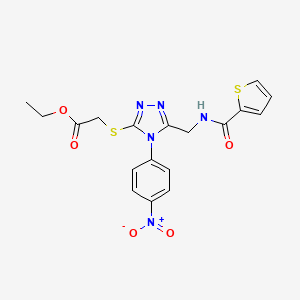 Ethyl 2-[[4-(4-nitrophenyl)-5-[(thiophene-2-carbonylamino)methyl]-1,2,4-triazol-3-yl]sulfanyl]acetate