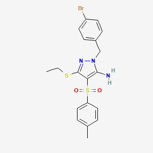 molecular formula C19H20BrN3O2S2 B2740215 1-(4-bromobenzyl)-3-(ethylthio)-4-tosyl-1H-pyrazol-5-amine CAS No. 1015903-27-1