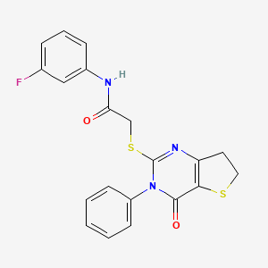 N-(3-fluorophenyl)-2-[(4-oxo-3-phenyl-6,7-dihydrothieno[3,2-d]pyrimidin-2-yl)sulfanyl]acetamide