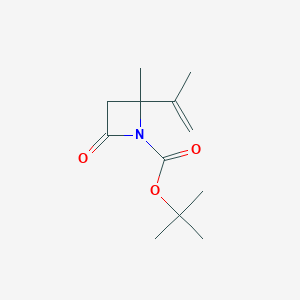 molecular formula C12H19NO3 B2740230 Tert-butyl 2-methyl-4-oxo-2-(prop-1-en-2-yl)azetidine-1-carboxylate CAS No. 1335042-73-3