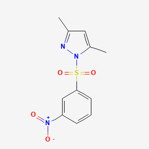 molecular formula C11H11N3O4S B2740238 3,5-二甲基-1-(3-硝基-苯基磺酰基)-1H-吡唑 CAS No. 476649-44-2