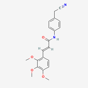 molecular formula C20H20N2O4 B2740241 N-[4-(2-nitriloethyl)phenyl]-3-(2,3,4-trimethoxyphenyl)acrylamide CAS No. 329778-86-1