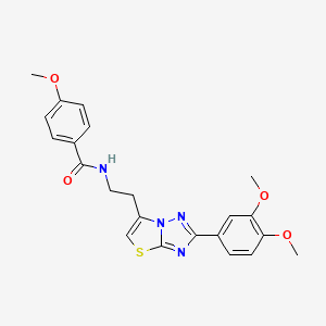 N-(2-(2-(3,4-dimethoxyphenyl)thiazolo[3,2-b][1,2,4]triazol-6-yl)ethyl)-4-methoxybenzamide