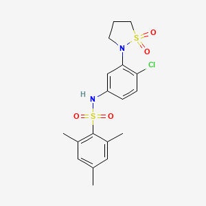 N-(4-chloro-3-(1,1-dioxidoisothiazolidin-2-yl)phenyl)-2,4,6-trimethylbenzenesulfonamide