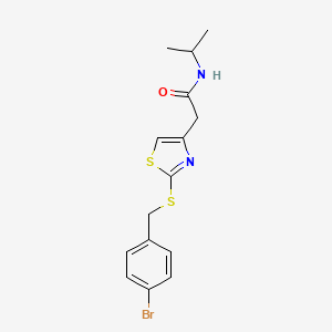 molecular formula C15H17BrN2OS2 B2740254 2-(2-((4-溴苯甲基)硫代)噻唑-4-基)-N-异丙基乙酰胺 CAS No. 954014-50-7