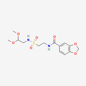 N-[2-(2,2-dimethoxyethylsulfamoyl)ethyl]-1,3-benzodioxole-5-carboxamide