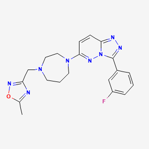 molecular formula C20H21FN8O B2740262 3-[[4-[3-(3-Fluorophenyl)-[1,2,4]triazolo[4,3-b]pyridazin-6-yl]-1,4-diazepan-1-yl]methyl]-5-methyl-1,2,4-oxadiazole CAS No. 2380189-58-0