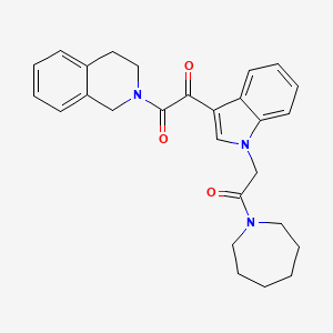 1-(1-(2-(azepan-1-yl)-2-oxoethyl)-1H-indol-3-yl)-2-(3,4-dihydroisoquinolin-2(1H)-yl)ethane-1,2-dione