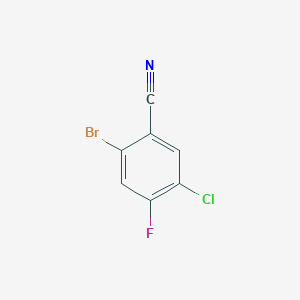molecular formula C7H2BrClFN B2740280 2-溴-5-氯-4-氟苯甲腈 CAS No. 2055841-25-1