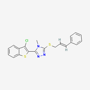 molecular formula C20H16ClN3S2 B2740287 3-(3-chlorobenzo[b]thiophen-2-yl)-5-(cinnamylthio)-4-methyl-4H-1,2,4-triazole CAS No. 383894-32-4