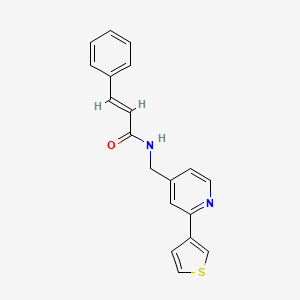 molecular formula C19H16N2OS B2740295 N-((2-(thiophen-3-yl)pyridin-4-yl)methyl)cinnamamide CAS No. 2035023-20-0