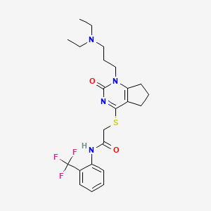 2-((1-(3-(diethylamino)propyl)-2-oxo-2,5,6,7-tetrahydro-1H-cyclopenta[d]pyrimidin-4-yl)thio)-N-(2-(trifluoromethyl)phenyl)acetamide