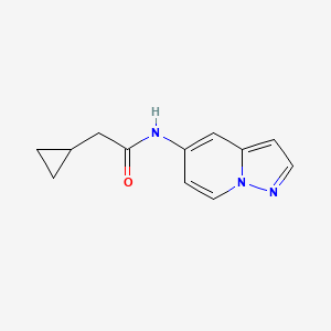molecular formula C12H13N3O B2740304 2-cyclopropyl-N-(pyrazolo[1,5-a]pyridin-5-yl)acetamide CAS No. 2034403-05-7