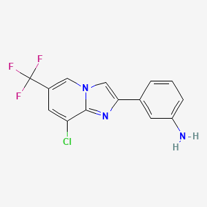 3-[8-Chloro-6-(trifluoromethyl)imidazo[1,2-a]pyridin-2-yl]aniline