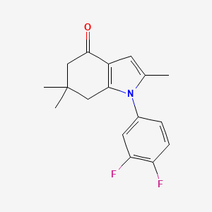 molecular formula C17H17F2NO B2740306 1-(3,4-二氟苯基)-2,6,6-三甲基-5,6,7-三氢吲哚-4-酮 CAS No. 1024324-24-0