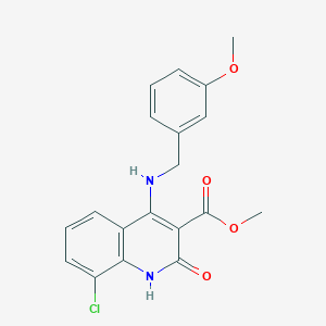 Methyl 8-chloro-4-((3-methoxybenzyl)amino)-2-oxo-1,2-dihydroquinoline-3-carboxylate