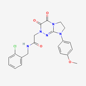 molecular formula C21H20ClN5O4 B2740314 N-(2-氯苄基)-2-(8-(4-甲氧基苯基)-3,4-二氧代-3,4,7,8-四氢咪唑并[2,1-c][1,2,4]三嗪-2(6H)-基)乙酰胺 CAS No. 941935-99-5