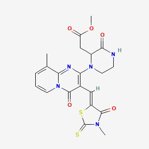 (Z)-methyl 2-(1-(9-methyl-3-((3-methyl-4-oxo-2-thioxothiazolidin-5-ylidene)methyl)-4-oxo-4H-pyrido[1,2-a]pyrimidin-2-yl)-3-oxopiperazin-2-yl)acetate