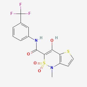 molecular formula C15H11F3N2O4S2 B2740326 4-羟基-1-甲基-2,2-二氧代-N-(3-(三氟甲基)苯基)-1H-2lambda6-噻吩[3,2-c][1,2]噻嗪-3-甲酰胺 CAS No. 303987-73-7