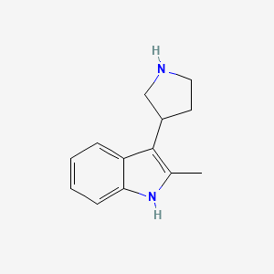 molecular formula C13H16N2 B2740329 2-methyl-3-pyrrolidin-3-yl-1H-indole CAS No. 1218928-83-6