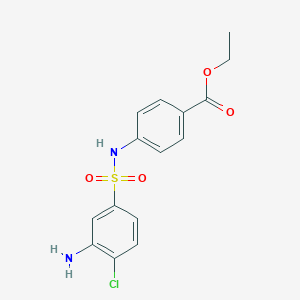 molecular formula C15H15ClN2O4S B274033 4-(3-Amino-4-chloro-benzenesulfonylamino)-benzoic acid ethyl ester 