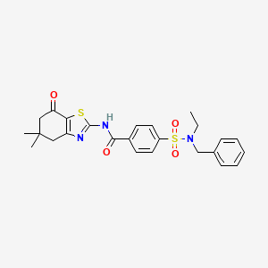 4-(N-benzyl-N-ethylsulfamoyl)-N-(5,5-dimethyl-7-oxo-4,5,6,7-tetrahydrobenzo[d]thiazol-2-yl)benzamide