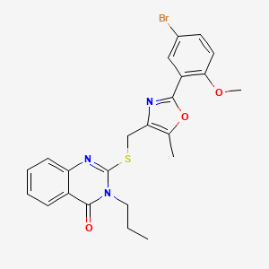 2-(((2-(5-bromo-2-methoxyphenyl)-5-methyloxazol-4-yl)methyl)thio)-3-propylquinazolin-4(3H)-one