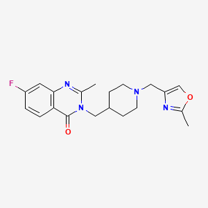 molecular formula C20H23FN4O2 B2740342 7-Fluoro-2-methyl-3-[[1-[(2-methyl-1,3-oxazol-4-yl)methyl]piperidin-4-yl]methyl]quinazolin-4-one CAS No. 2415516-69-5