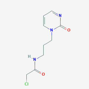 molecular formula C9H12ClN3O2 B2740343 2-Chloro-N-[3-(2-oxopyrimidin-1-yl)propyl]acetamide CAS No. 2411239-62-6