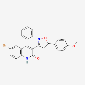 6-bromo-3-(5-(4-methoxyphenyl)-4,5-dihydroisoxazol-3-yl)-4-phenylquinolin-2(1H)-one