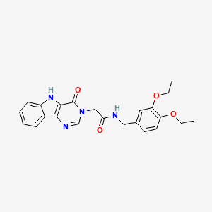 molecular formula C23H24N4O4 B2740349 N-(3,4-diethoxybenzyl)-2-(4-oxo-4,5-dihydro-3H-pyrimido[5,4-b]indol-3-yl)acetamide CAS No. 1189953-29-4