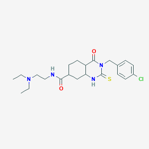 3-[(4-chlorophenyl)methyl]-N-[2-(diethylamino)ethyl]-4-oxo-2-sulfanylidene-1,2,3,4-tetrahydroquinazoline-7-carboxamide
